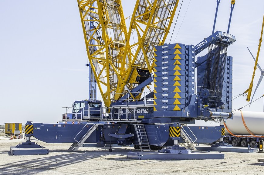Demag PC 3800-1 and CC 3800-1 cranes erect wind turbines